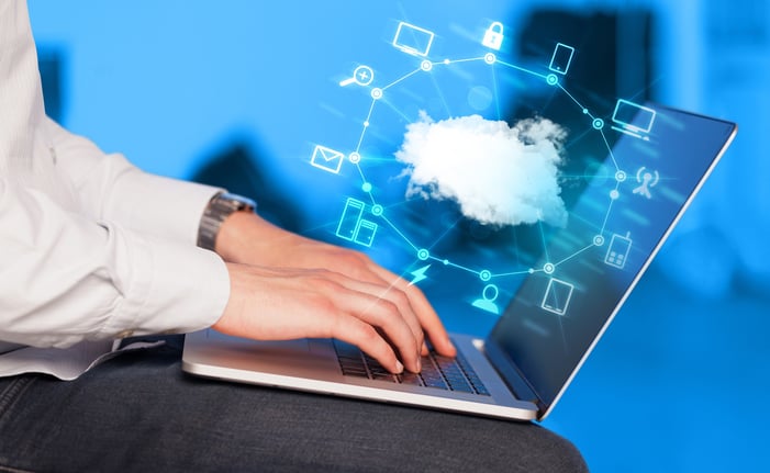 Man Working on Cloud System